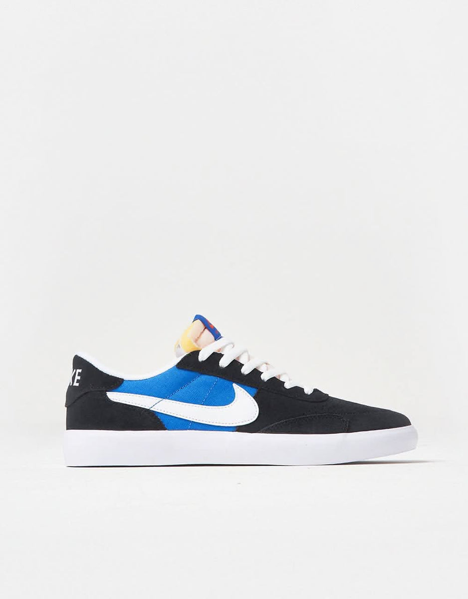 Nike SB Heritage Vulc Skate Shoes Black/White-Signal Blue-Safety