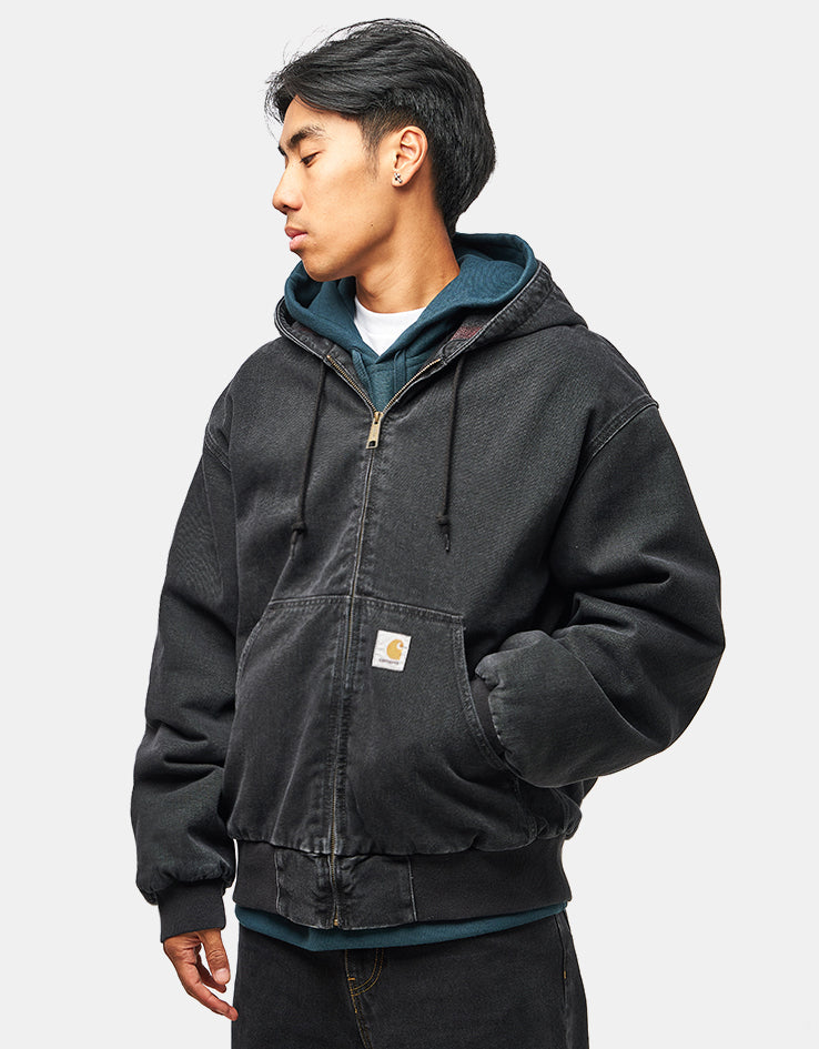 Carhartt WIP OG Active Jacket - Black 'Stone Washed' (Denim