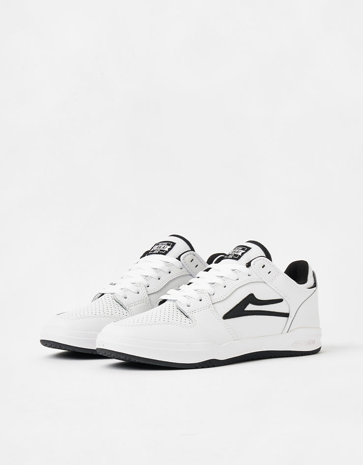 Lakai Telford Low Skate Shoes - White/Black Leather – Route One
