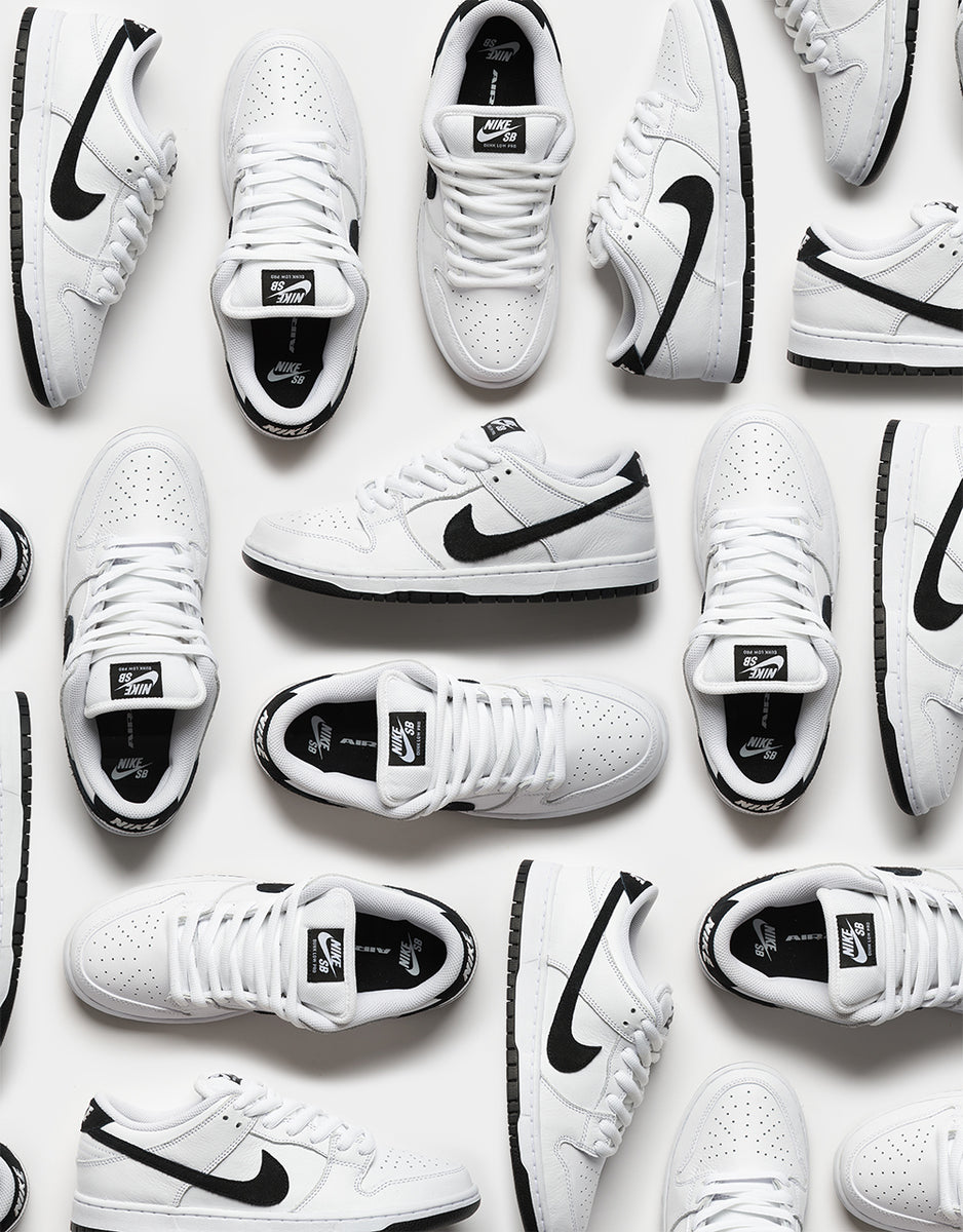 Nike SB Dunk Low Pro Skate Shoes - White/Black-White-Black – Route One