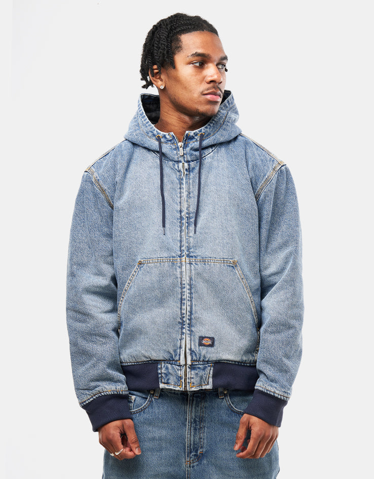 Dickies Hooded Denim Jacket - Rinsed Blue/Fade – Route One