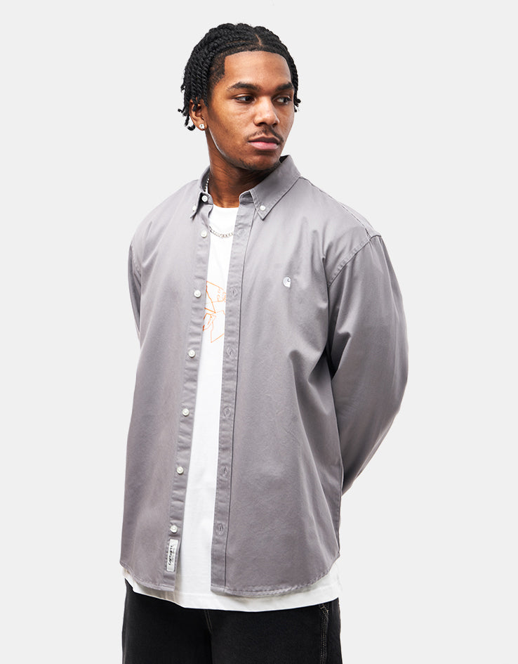 トップス carhartt wip long sleeve madison shirt M Carhartt Wip Madison Long Sleeve Shirt Black | Glue Store