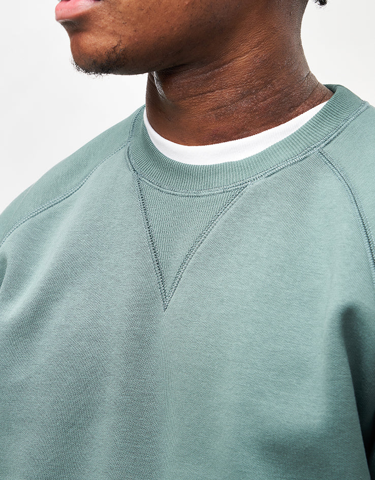Carhartt WIP Chase Sweat - Silver Pine/Gold | Route One