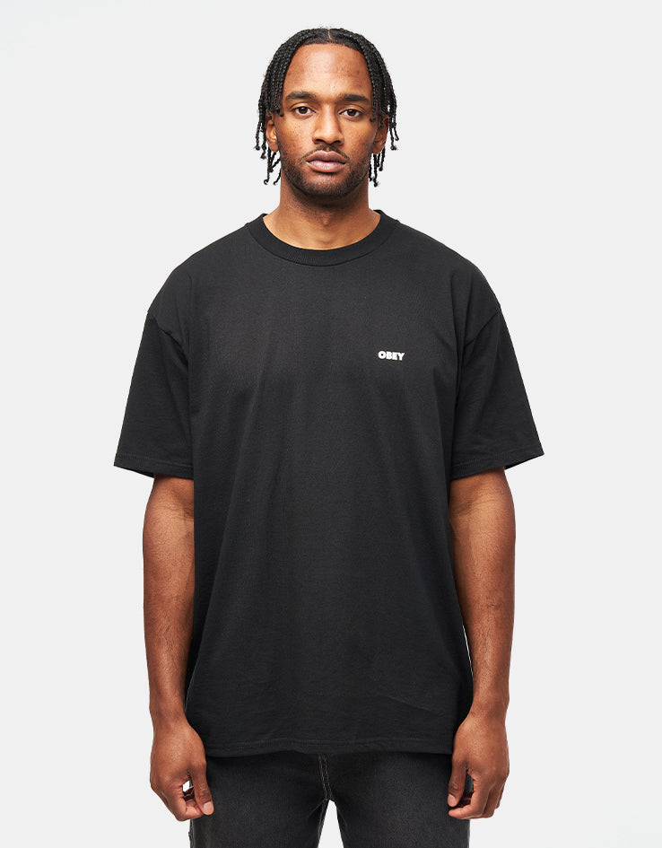 Obey Icon Stencil Flame T-Shirt - Black – Route One