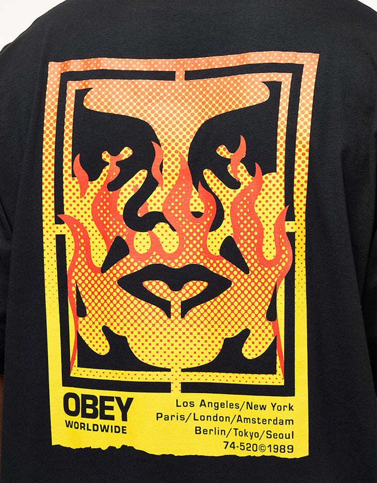 ★OBEY/オベイ★Icon Stencil Flame T-Shirt  Tシャツ 関税込★ ICON STENCIL FLAME CLASSIC T-SHIRT – OBEY CLOTHING EU