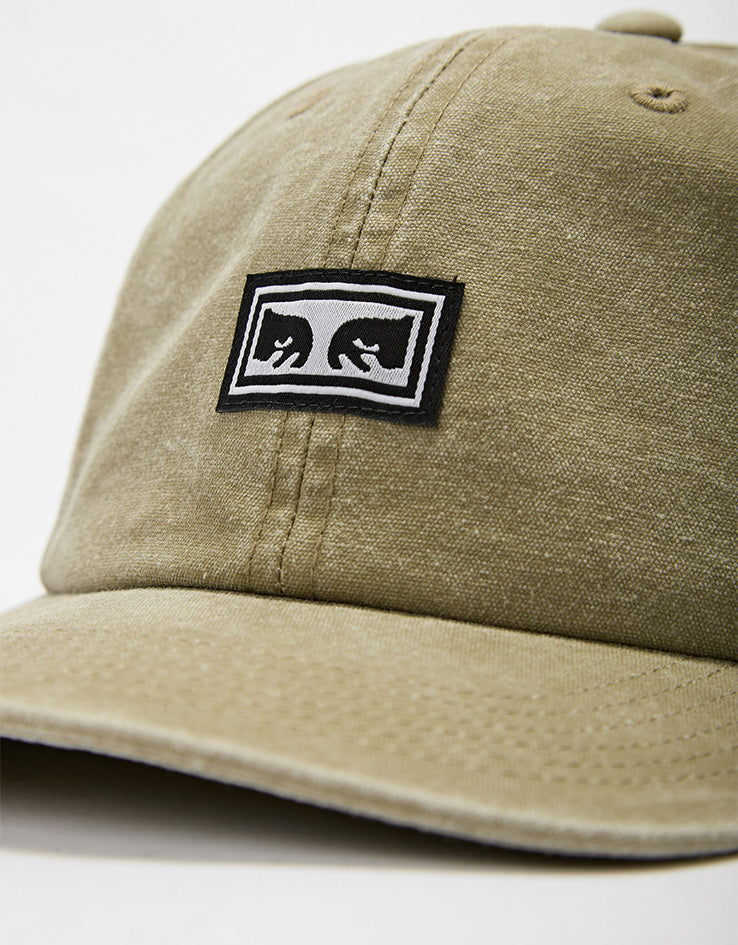 Obey Icon Eyes Pigment 6 Panel Velcro Back Cap - Pigment Khaki