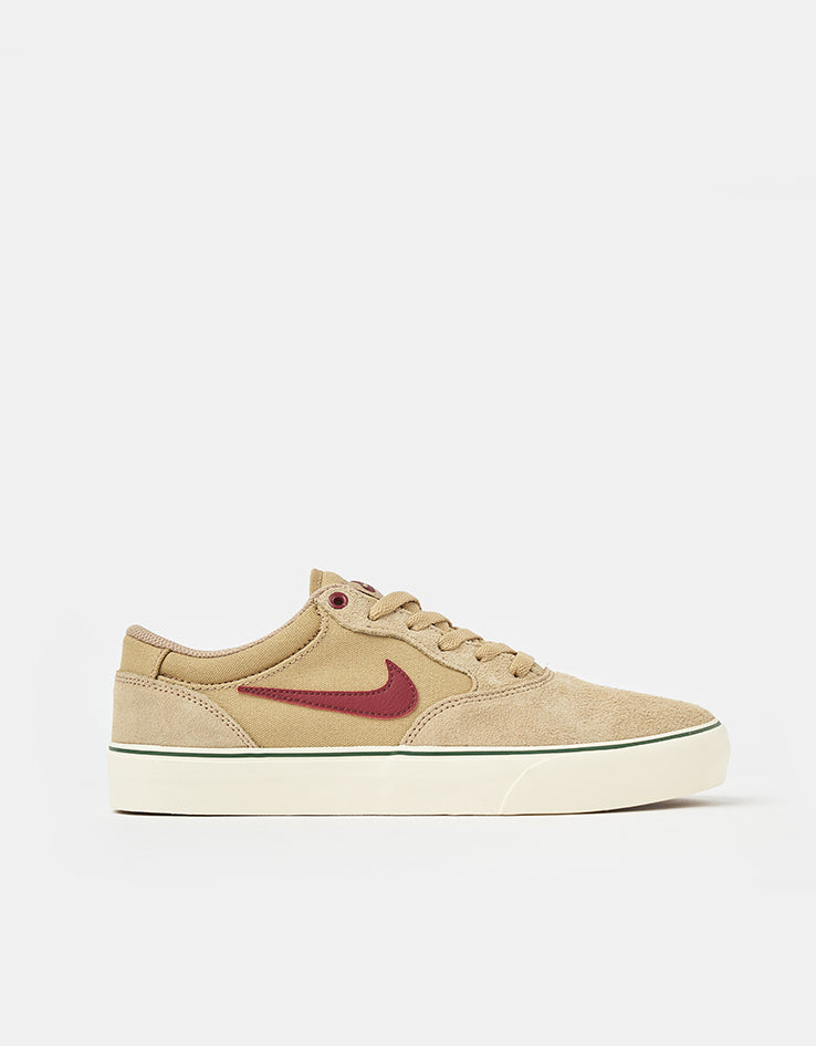Nike SB Chron Skate Shoes Parachute Beige/Dark Team Red