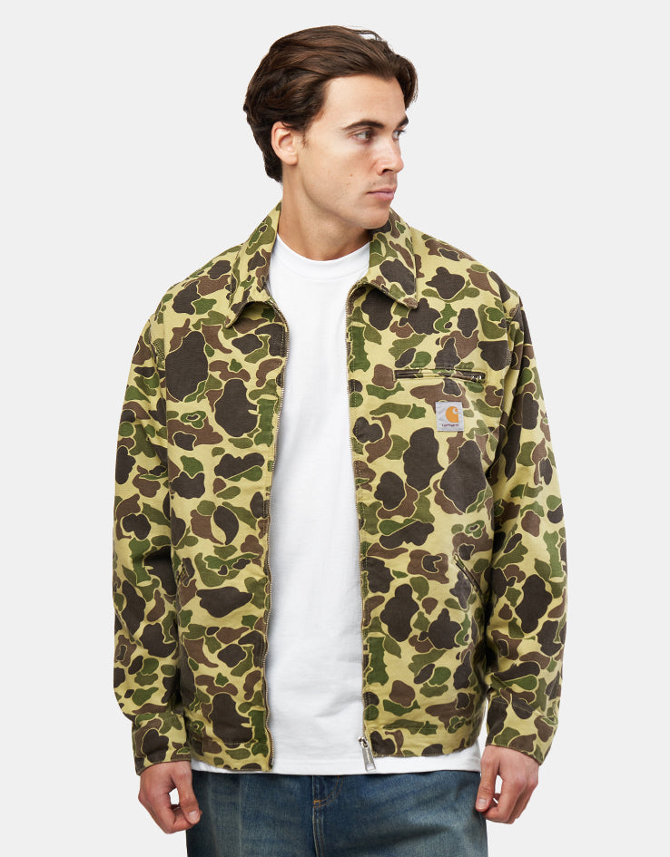 Carhartt WIP Duck Detroit Jacket - Camo Duck/Green (Stone Washed