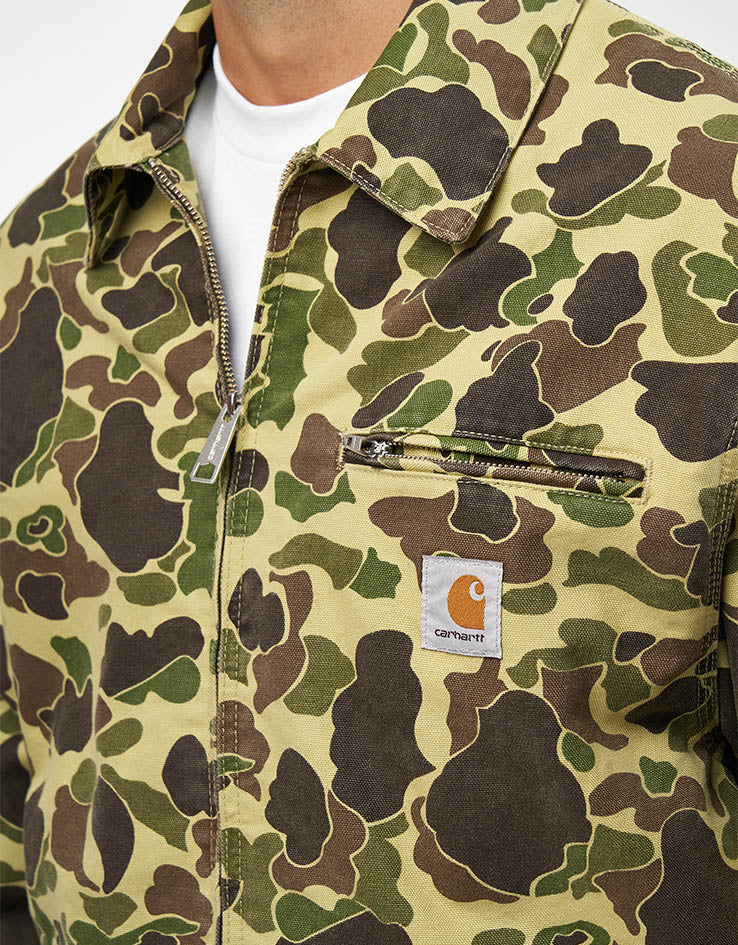 Carhartt WIP Duck Detroit Jacket - Camo Duck/Green (Stone Washed