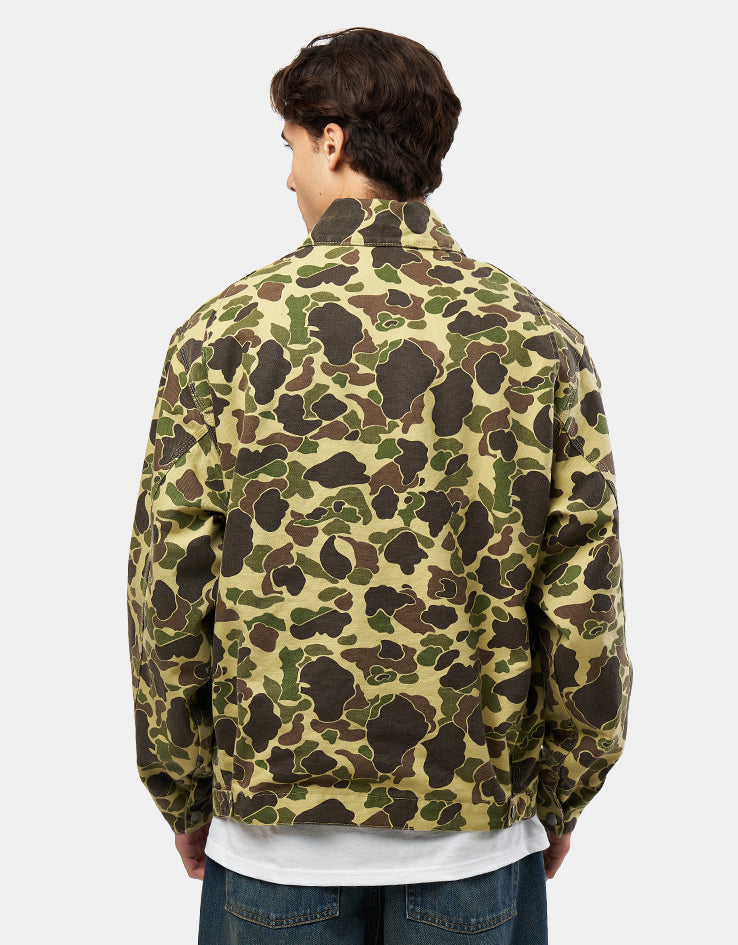 Carhartt WIP Duck Detroit Jacket - Camo Duck/Green (Stone Washed