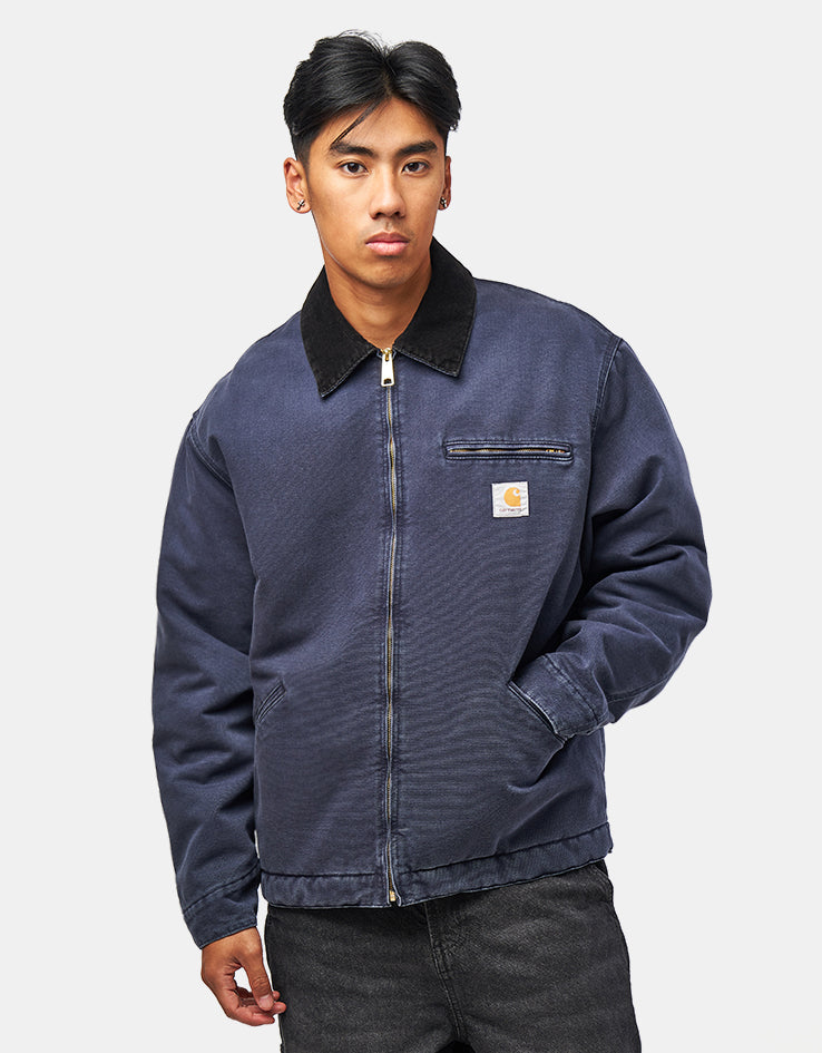 Carhartt WIP OG Detroit Jacket - Dark Navy/Black (Stone Canvas