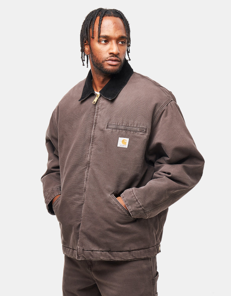 carhartt wip detroit jacket tobacco black OG (tobacco/black/stone canvas) tone zip for added comfort and flexibility Carhartt Wip Outdoor C Jacket