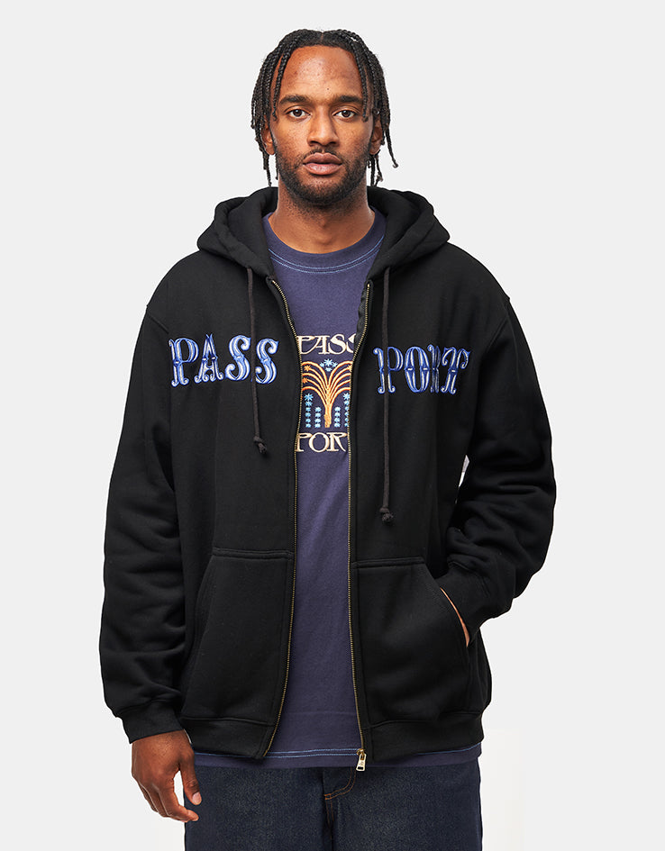 トップス PASS~PORT / Glint Zip Hoodie Pass Port Glint Zip Hoodie - Black – Route One