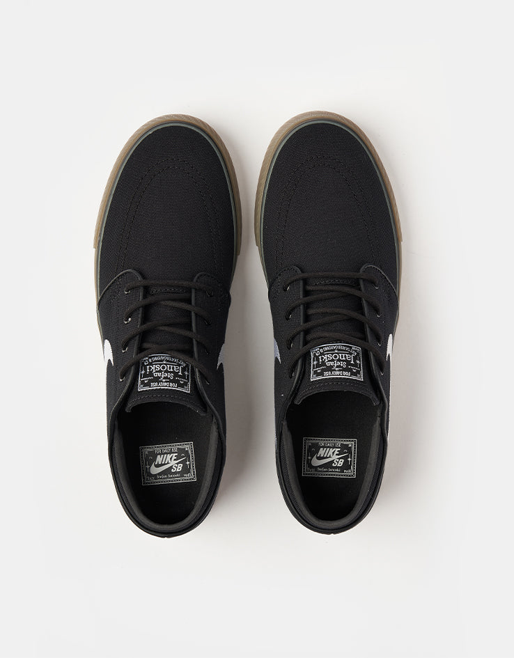 nike sb zoom stefan janoski canvas black & black shoes