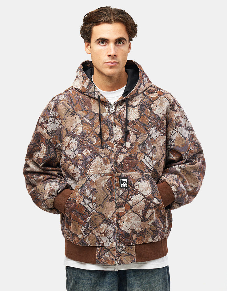 Obey Glen Zip Up Jacket - Fence Camo Multi – Route One
