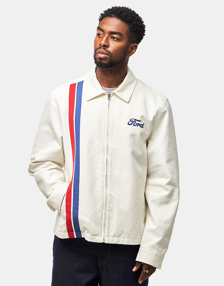 Brixton x Ford Number One Garage Jacket - Wimbledon White – Route One
