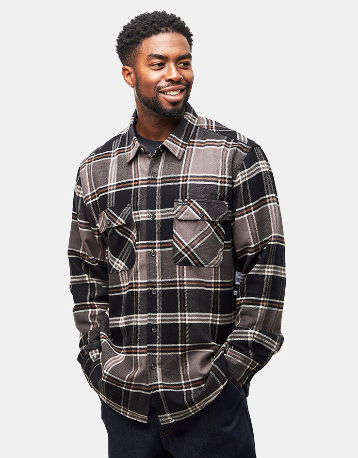 Brixton Bowery L/S Flannel Shirt - Black/Charcoal/Pinecone – Route One