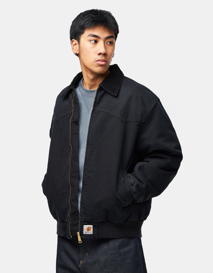 Carhartt WIP OG Santa Fe Jacket - Black/Black (Grind Wash) – Route One