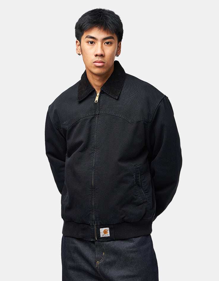 Carhartt WIP OG Santa Fe Jacket - Black/Black (Grind Wash) – Route One