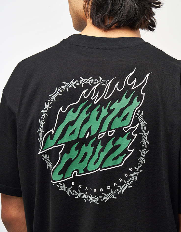 H-STREET Tシャツ santa cruz zorlac plan-b Santa Cruz Wired Flame Dot Chest T-Shirt - Black – Route One