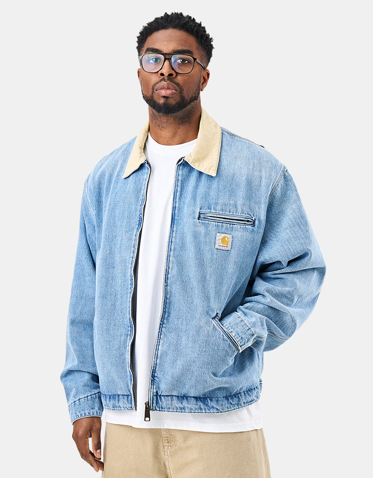 Carhartt WIP OG Detroit Jacket - Blue/Dusty H Brown (Burst Washed