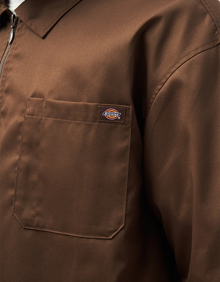 Dickies Cadiz Quarter Zip S/S Shirt - Timber Brown – Route One