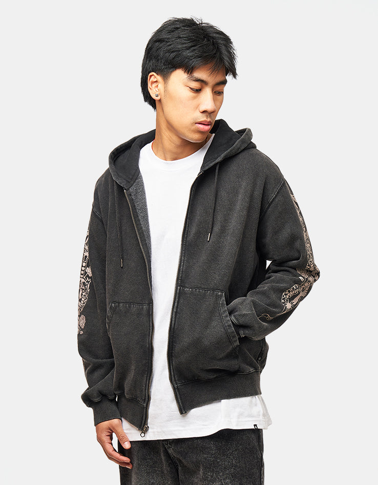Volcom Die By The Stone Zip Hoodie - Light Acid Black – Route One