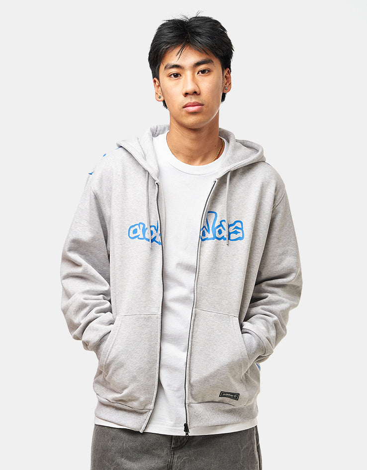 adidas x Kogancult Zip Hoodie - Heather Grey/Lucid Ray – Route One