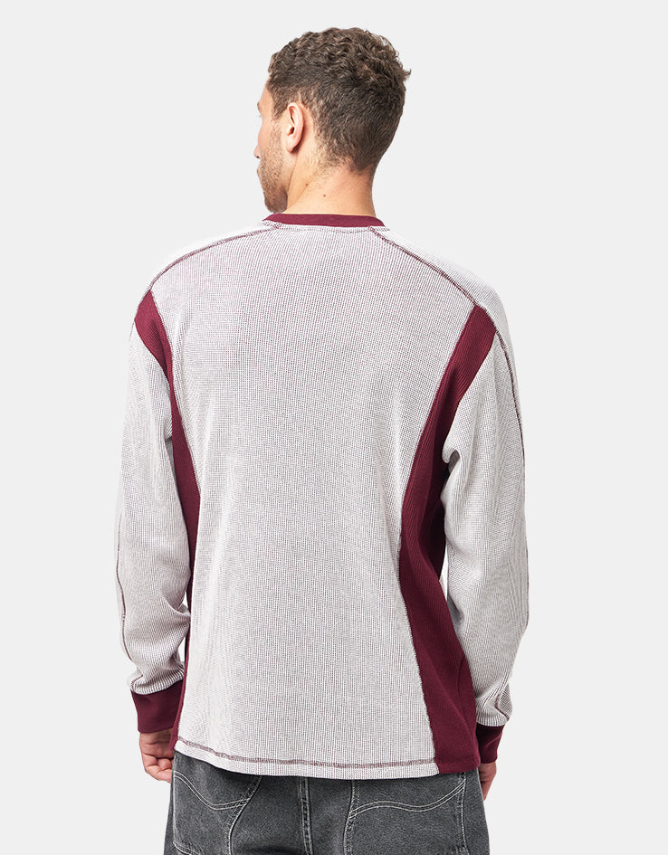 adidas FSBS Waffle L/S T-Shirt - White/Shadow Red, view 3
