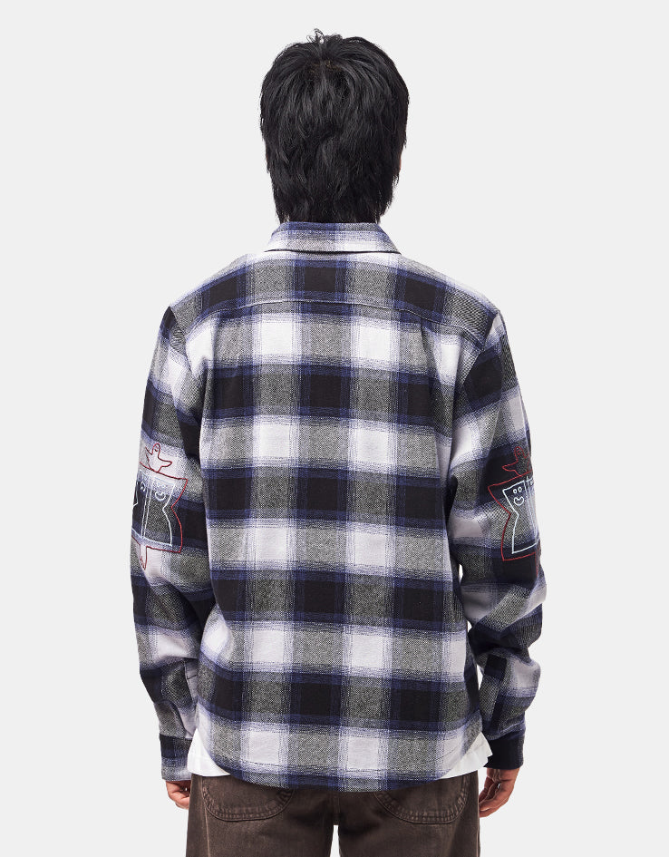 adidas x Gonz Flannel Shirt - Black/Muted Purple/Halo Silver, view 4