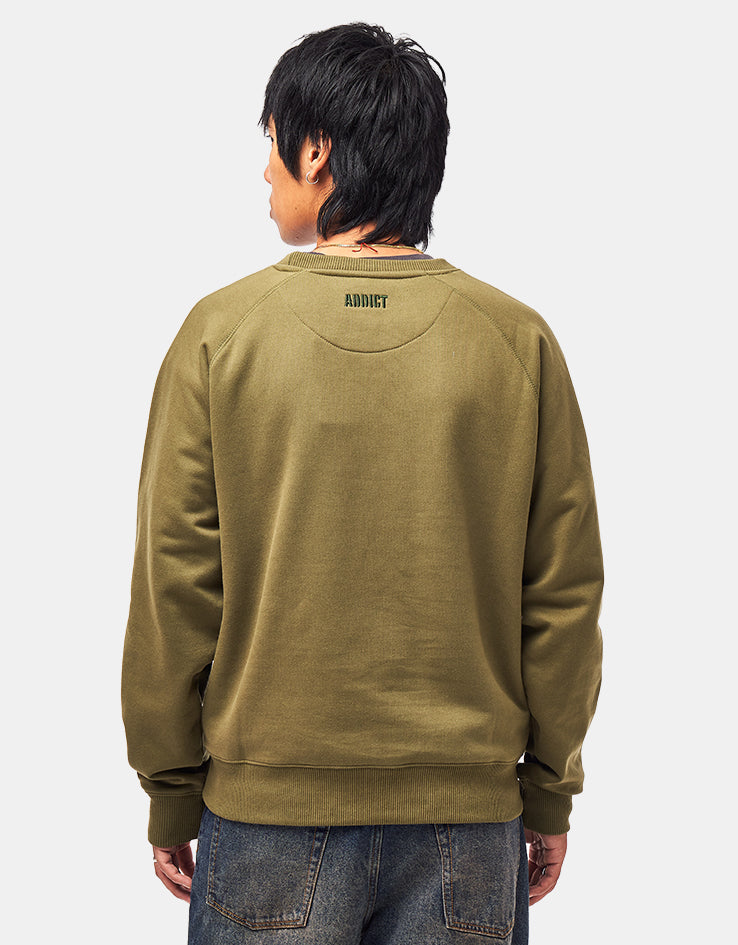 Addict A Stitch Sweat - Olive, view 3