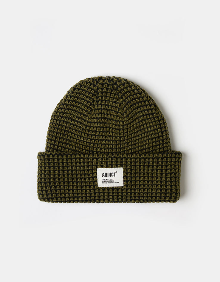 Addict Patch Fold Beanie - Olive, view 2
