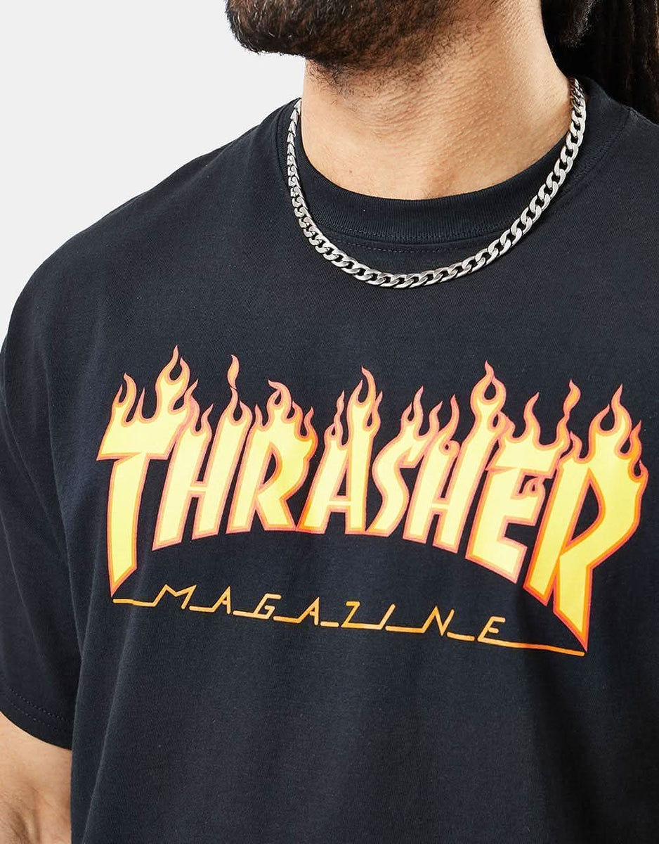 TSHIRT THRASHER FLAME LOGO L/S BLACK - Hutchis TSHIRT THRASHER FLAME LOGO L/S BLACK - Hutchis