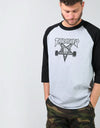 Thrasher Skategoat Raglan T-Shirt - Heather Grey/Black