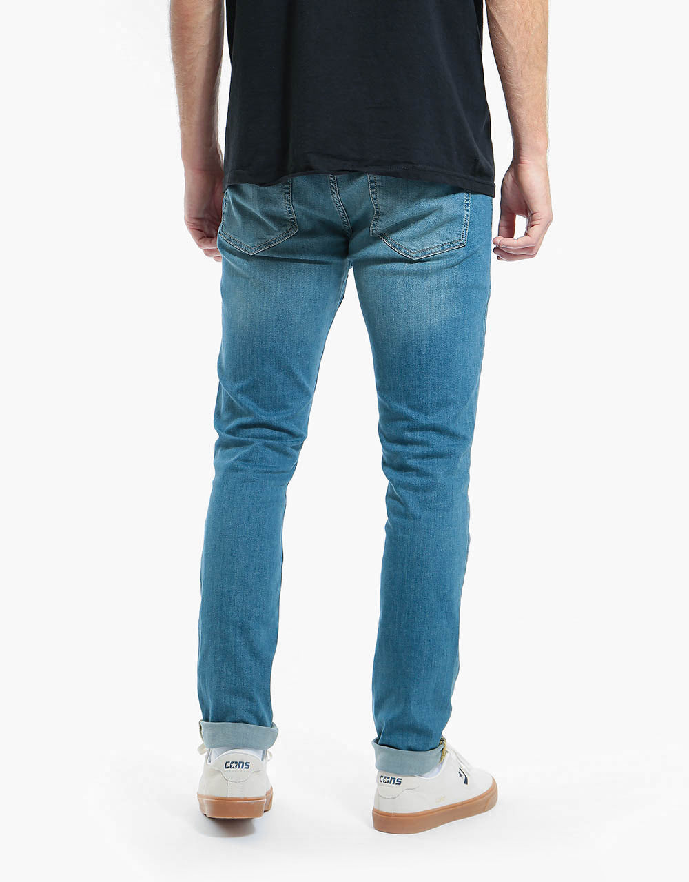 Route One Skinny Denim Jeans - Washed Blue