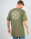 Brixton Oath T-Shirt - Olive/White