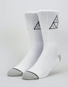 HUF Triple Triangle Crew Socks - White/Black