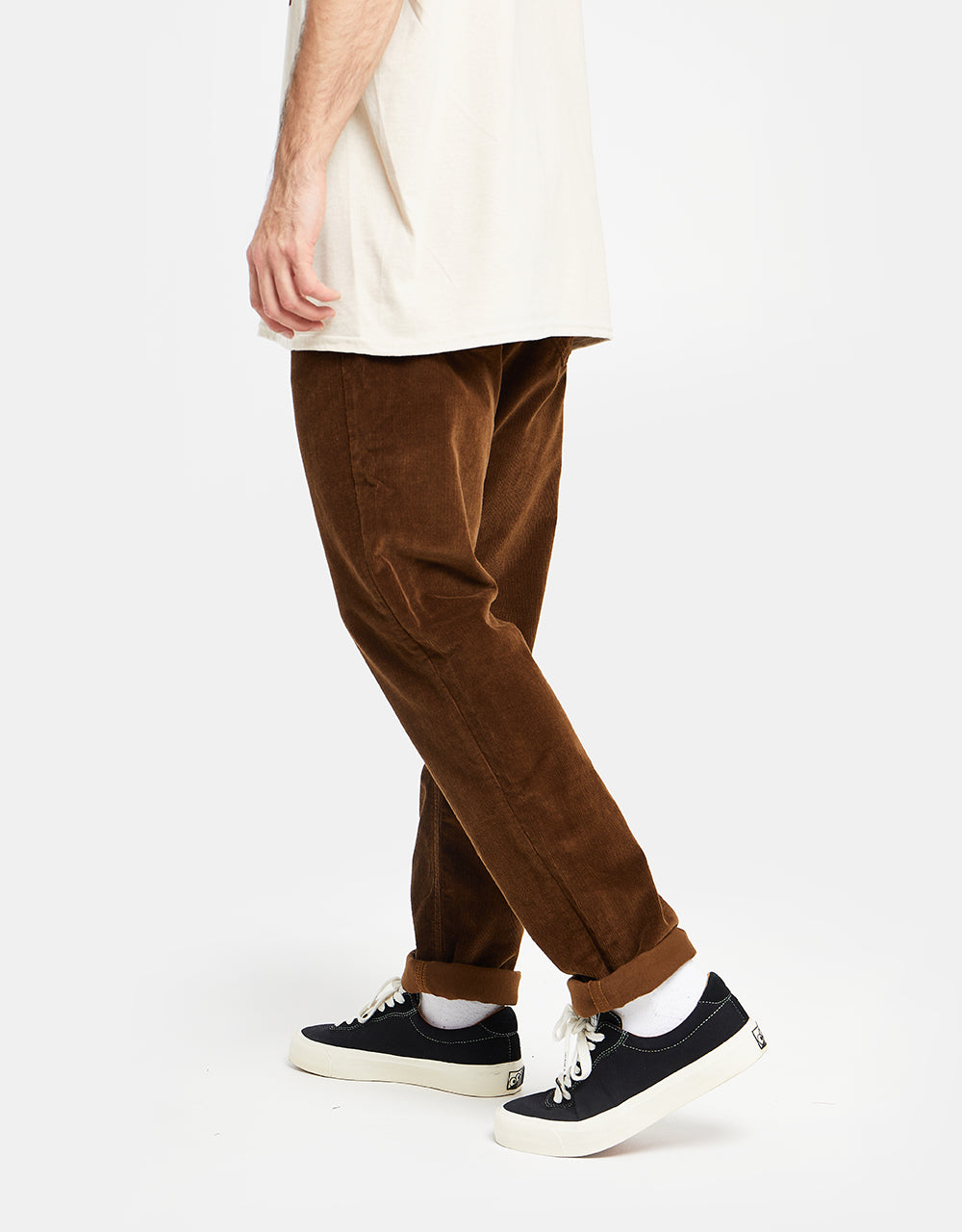 Route One Slim Fit Cords - Chocolate