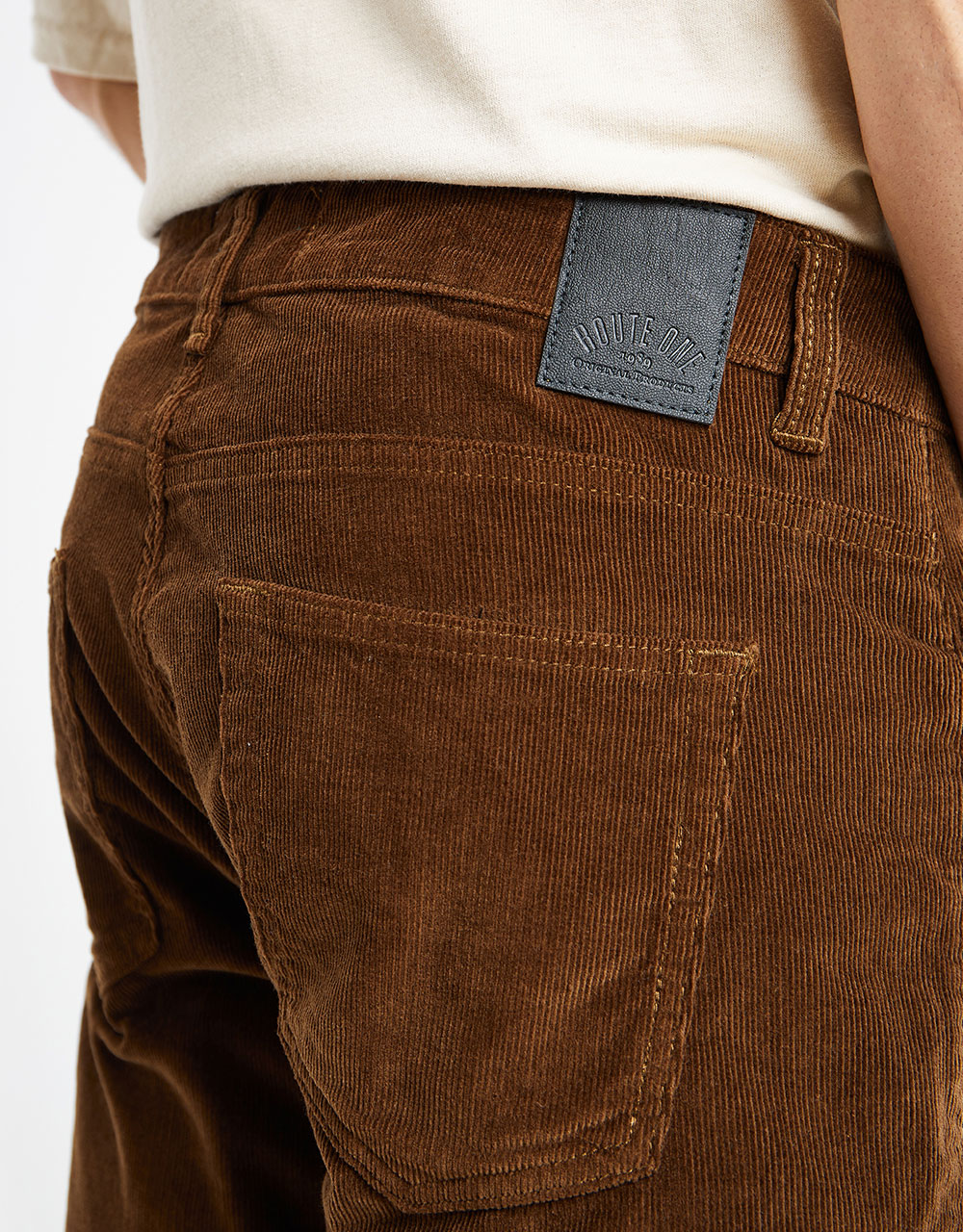 Route One Slim Fit Cords - Chocolate