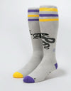 Stinky x Ashbury Eyewear Snowboard Socks - Grey/Yellow