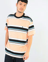 Carhartt WIP S/S Ozark Stripe T-Shirt - Peach/Black
