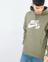 Nike SB Icon Essental Pullover Hoodie - Medium Olive/White