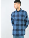 Route One Flannel Shirt - Navy Blue/Powder Blue