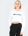 Champion Womens Script Logo Crop Top - WHT