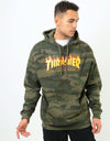 Thrasher Flame Logo Pullover Hoodie - Forest Camo