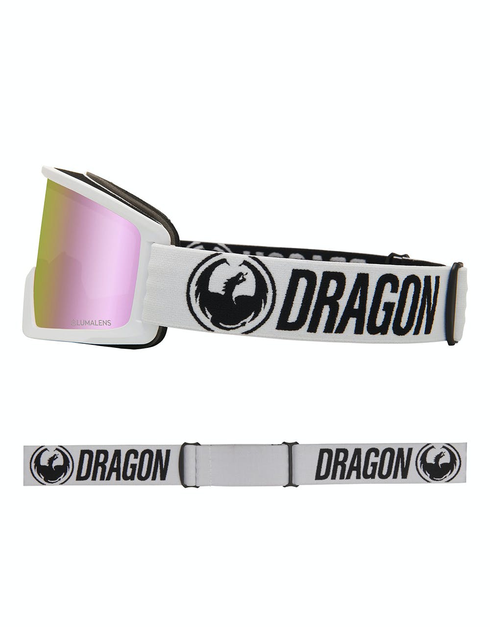 Dragon DX3 OTG Snowboard Goggles - White/LUMALENS® Pink Ion