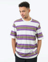 Stüssy Multi Stripe Crew T-Shirt - Natural