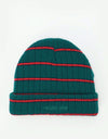 Route One Single Stripe Fisherman Beanie - Green/Red