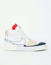 Nike SB Zoom Blazer Mid Edge Skate Shoes - White/Midnight Navy-University Red