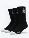 Volcom Full Stone 3 Pack Socks - Black